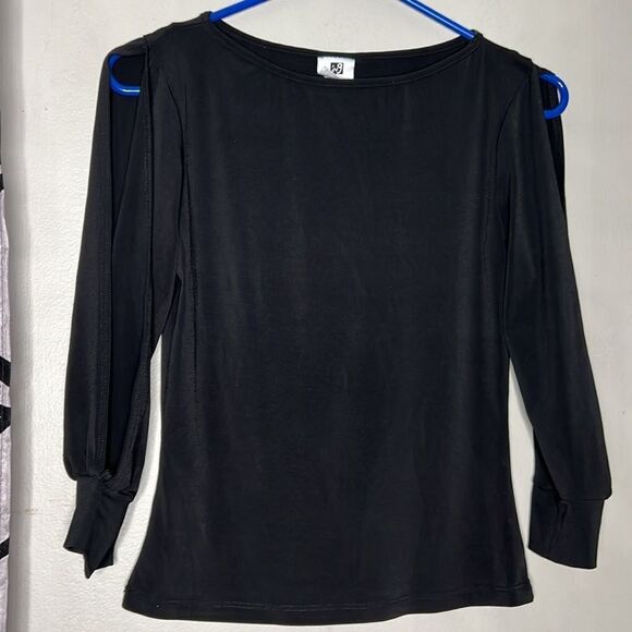ING International Newport Group Black relaxed fit split long sleeve top - Picture 3 of 11